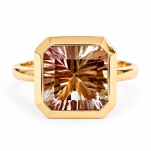 One of One Nº03-Ametrien Ring in 14 karaat geelgoud
